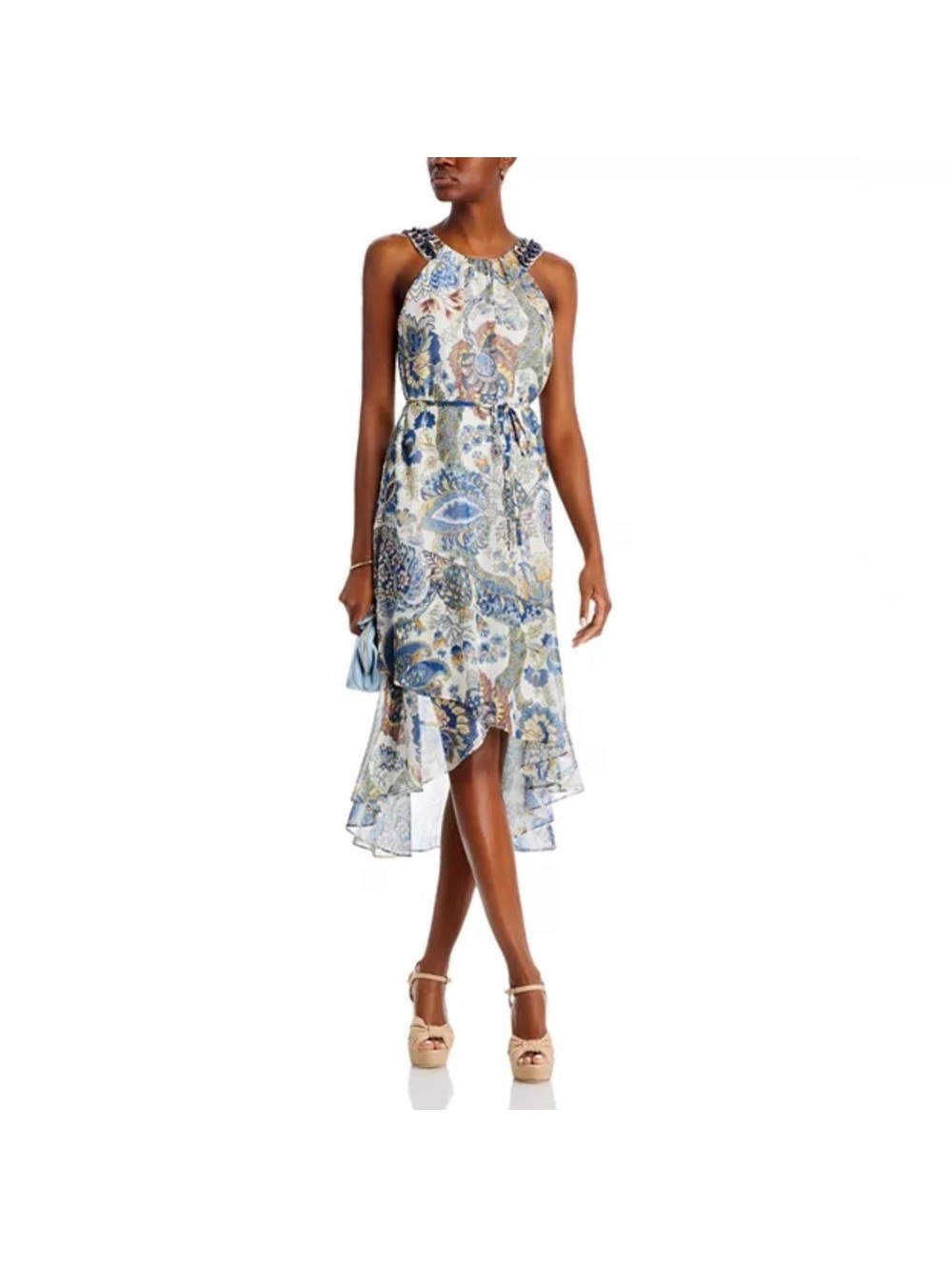 Kobi Halperin Allison Beaded Midi Dress in Ivory Multi, Size XL, New w/Tag $598